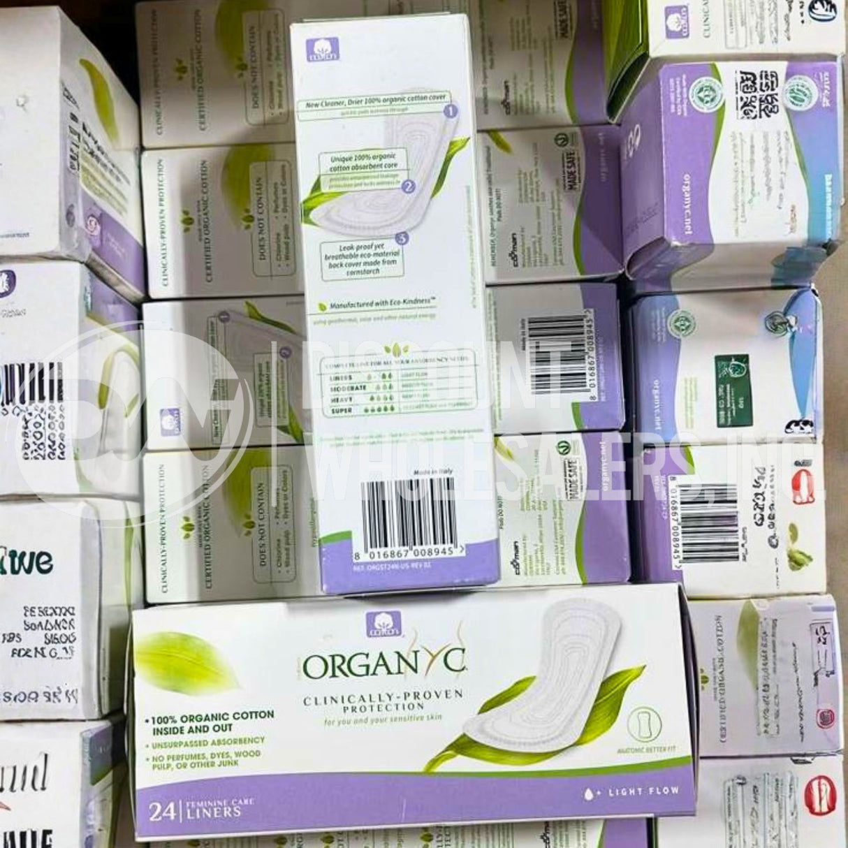 Organyc Feminine Care Liners, Light Flow, 24 Liners (162 Pcs Lot)