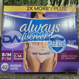 Always Discreet Underwear Culottes Assorted Sizes (45 Pcs Per Pallet)