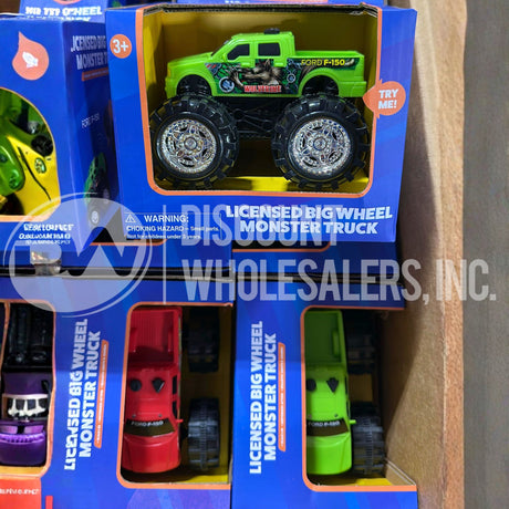 Licensed Vehicles Big Wheel Monster Trucks Assorted (78 Pcs Lot)