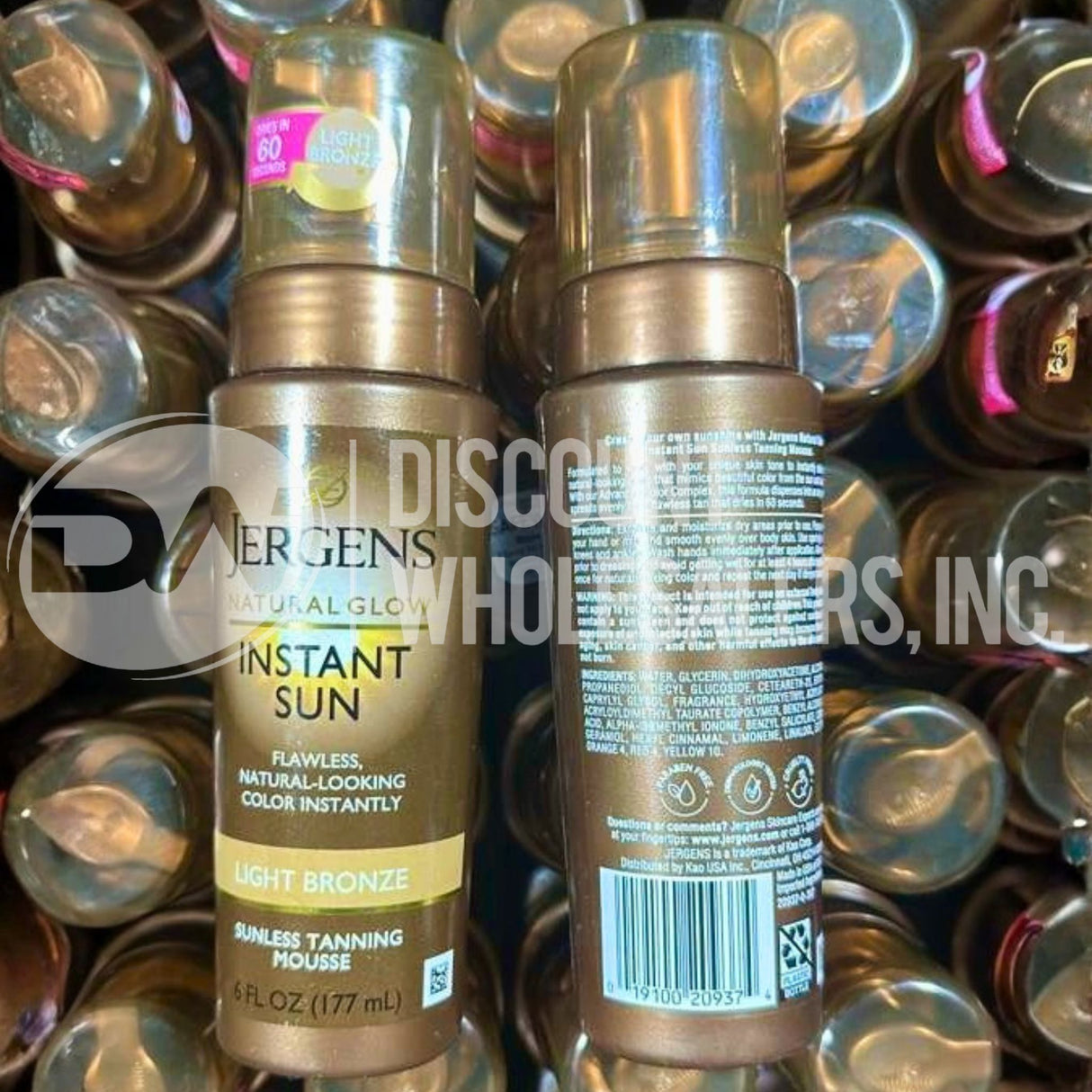 Jergens Natural Glow Instant Sun Sunless Tanning Mousse, Light Bronze 6 Oz (60 Pcs lot)