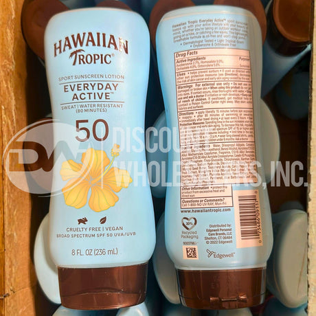 Hawaiian Tropic Everyday Active Island Sport Lotion - SPF 50, 8 Fl. Oz (96 Pcs Lot)