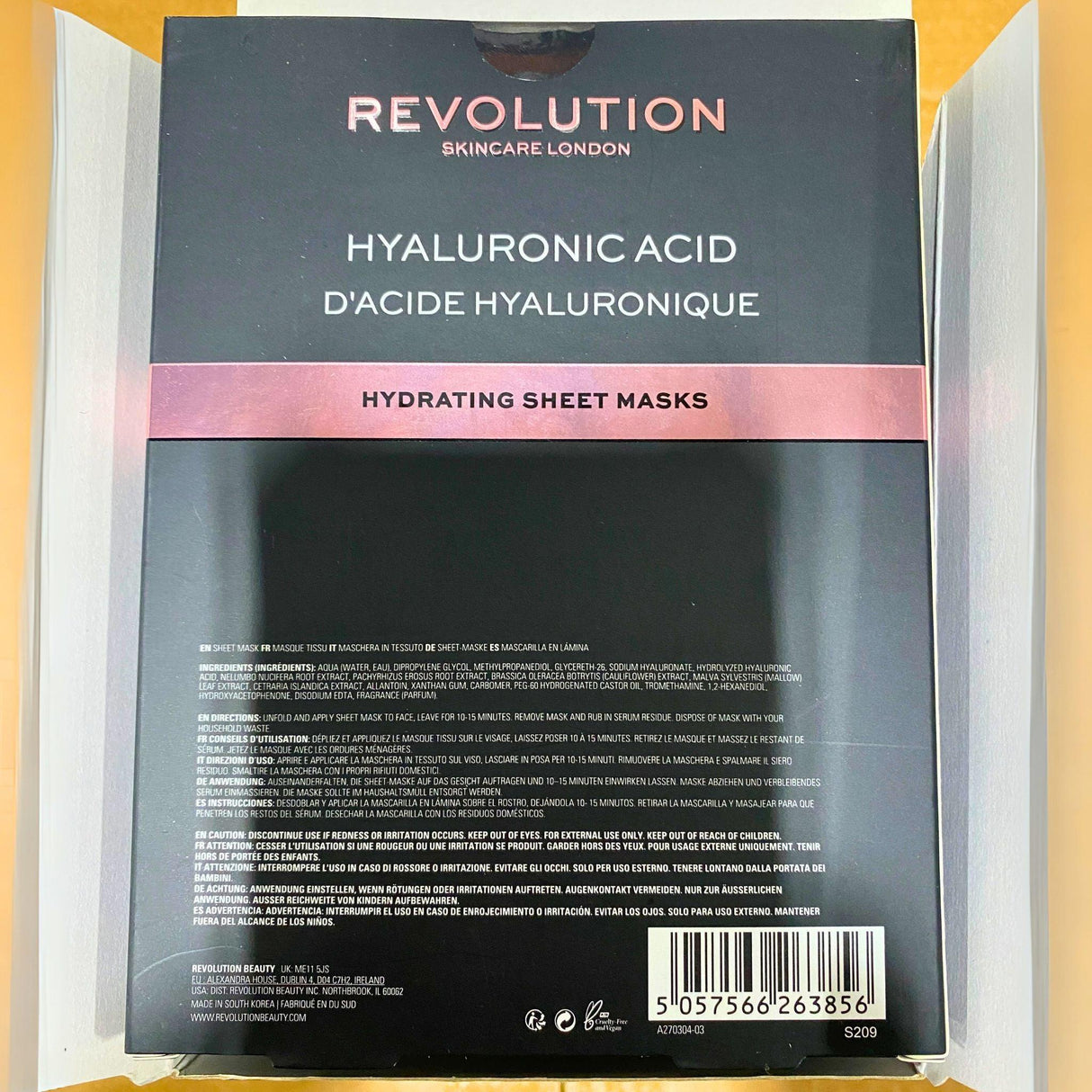 Revolution Skincare London Hyaluronic Acid Hydrating Sheet Masks with Lotus Root Extract x5 