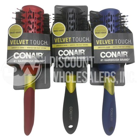 Conair Velvet Touch Smooth & Shine Vented for Fast Drying #1 Hairbrush (60 Pcs Lot)
