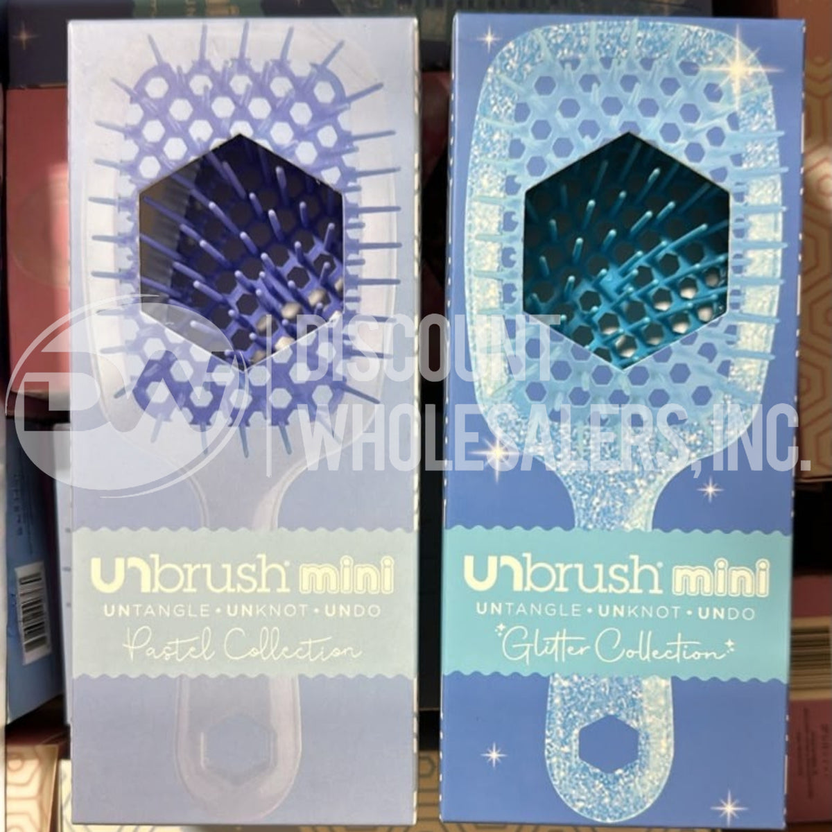 Unbrush Mini Detangling Hair Brush Pastel Collection Anti-Static Wet Dry Travel Different Shades (65 Pcs Lot)