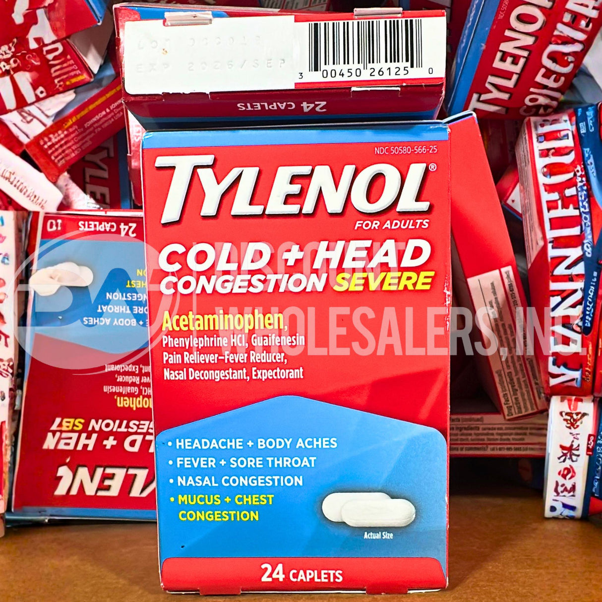 Tylenol Cold + Head Congestion Severe Medicine 24 Caplets (110 Pcs Lot)