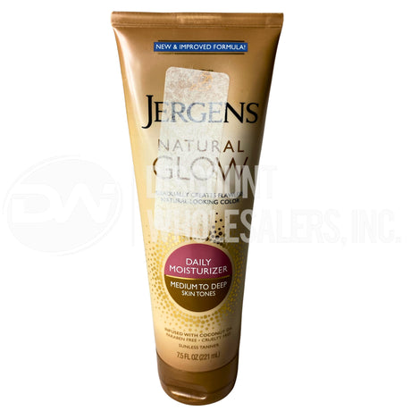 Jergens Natural Glow Sunless Tanner Medium/Deep 7.5 Oz Coconut Oil (80 Pcs Lot)