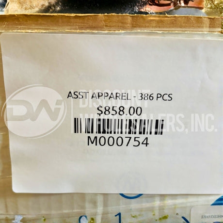 ASST APPAREL (386 Pcs Per Pallet)