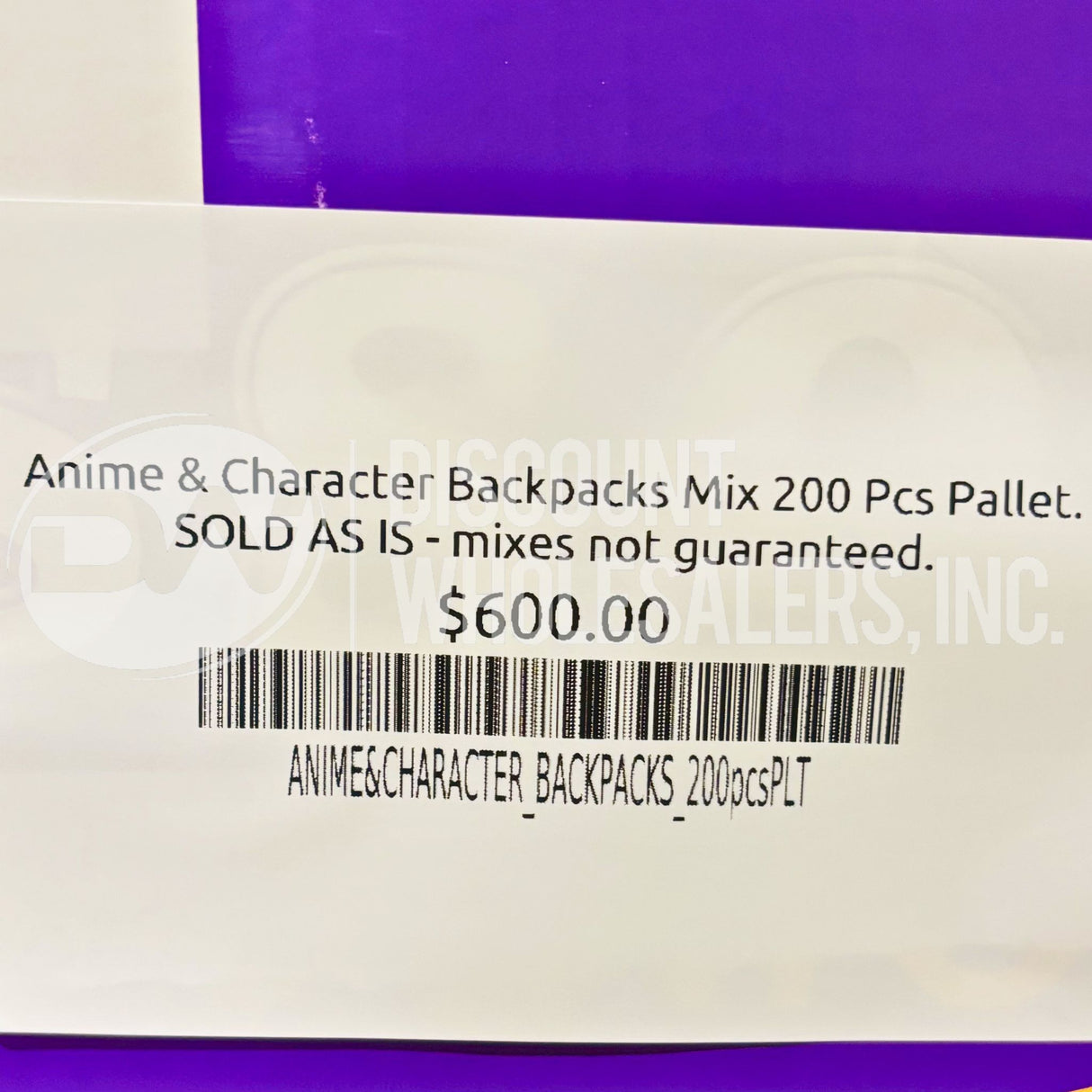 Anime & Character Backpacks Mix (200 Pcs Per Pallet)