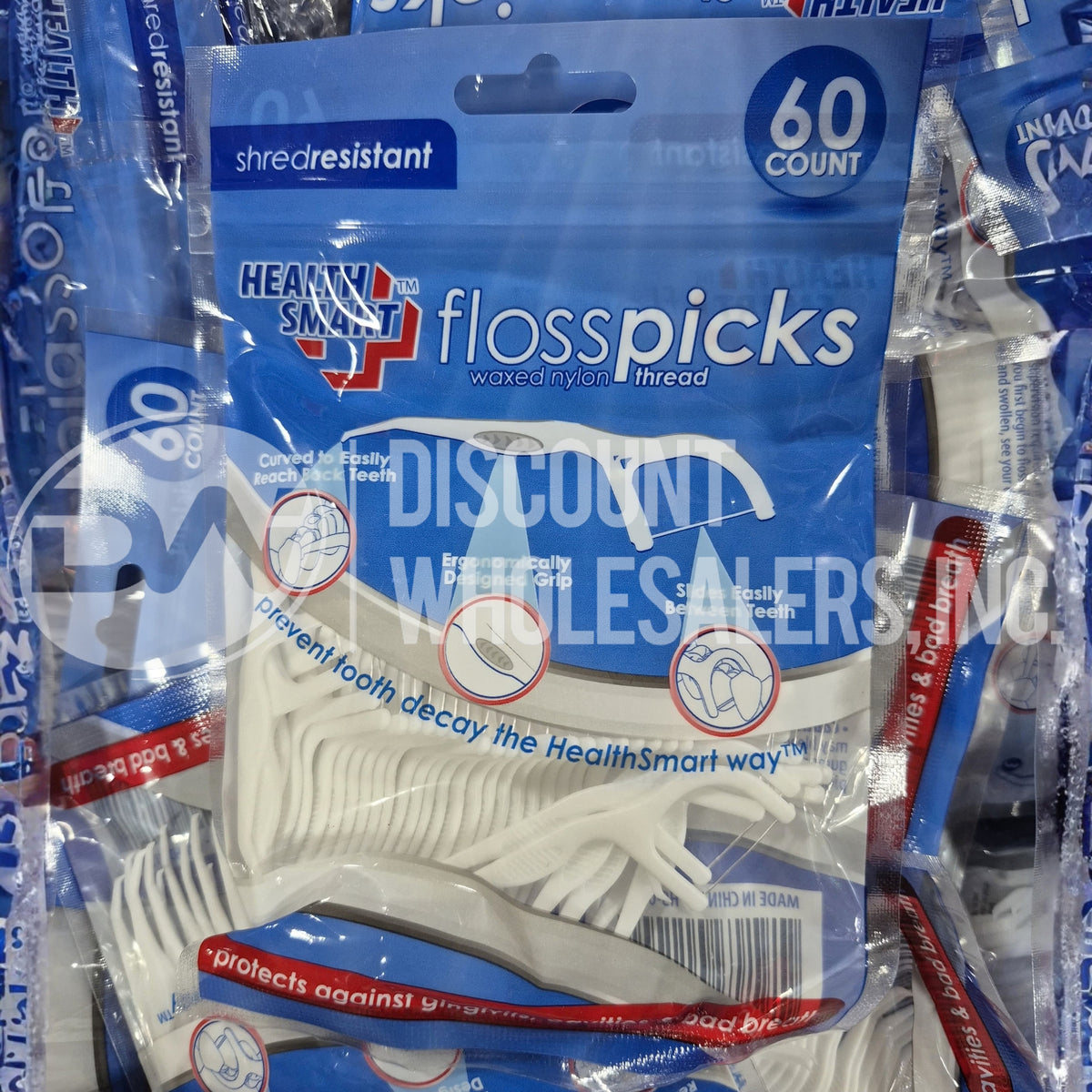 Health Smart Floss Picks 60 Count Shredresistant (365 Pcs Lot)