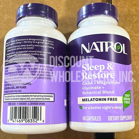 Natrol Sleep & Restore Melatonin Free GABA Magnesium 60 CT (245 Pcs Lot)