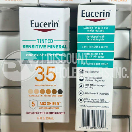 Eucerin Tinted Sensitive Mineral SPF 35 Sunscreen 1.7oz (84 Pcs Lot)