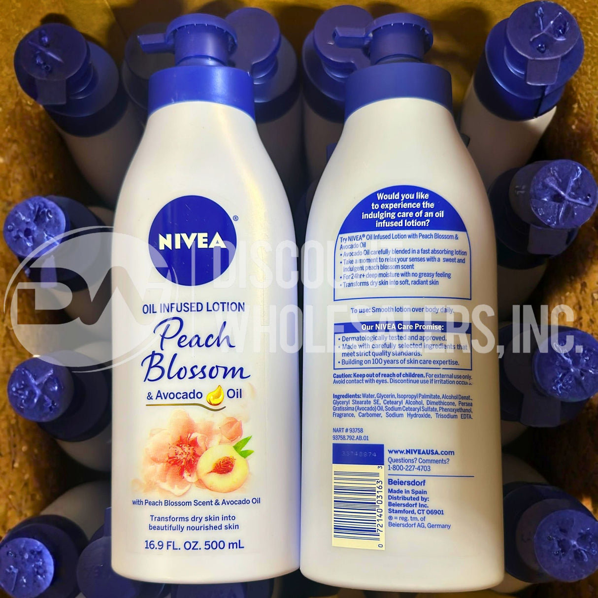 Nivea Oil Infused Peach Blossom and Avocado Oil Body Lotion, 16.9 Fl Oz (72 Pcs Lot)