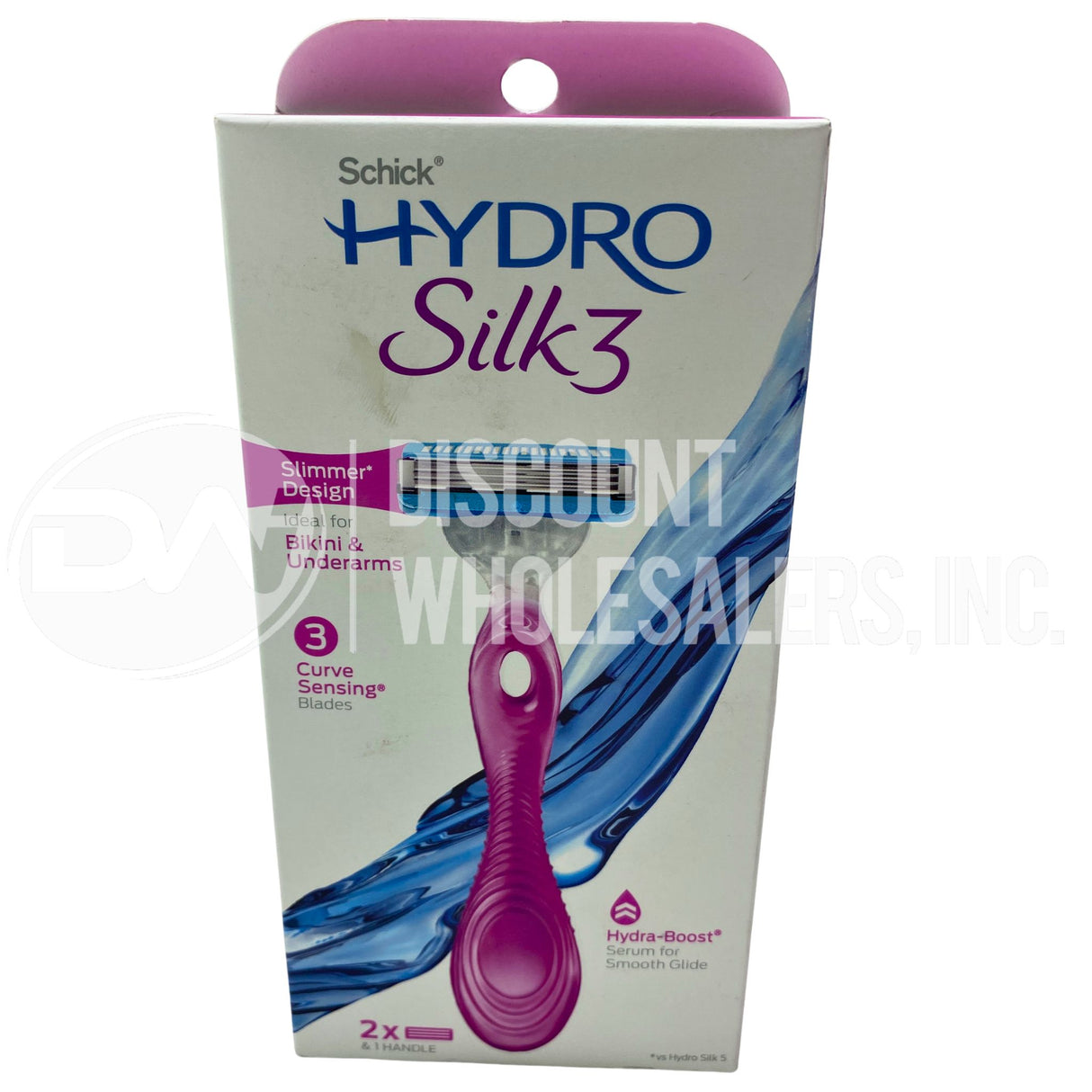 Schick Hydro Silk3 Slimmer Design 3 Curve Sensing Blades Hydra Boost Serum for a Smooth Glide 2x Cartridges & 1 Handle (150 Pcs Lot)