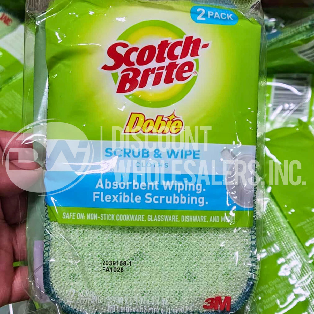 Scotch Brite Dobie Scrub & Wipe Cloths Absorbent Wiping, Flexible Scrubbing 2pack (125 Pcs Lot)