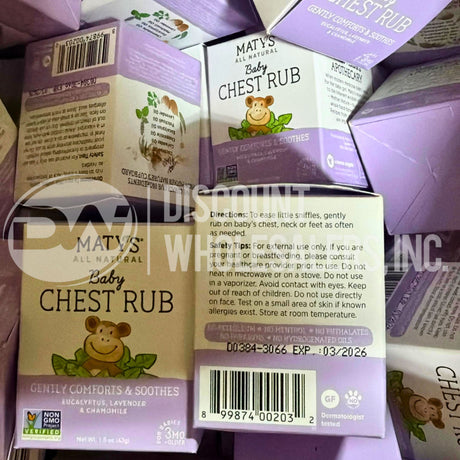 Maty's Baby Chest Rub Cold Cough Eucalyptus Lavender Chamomile (140 Pcs Lot)