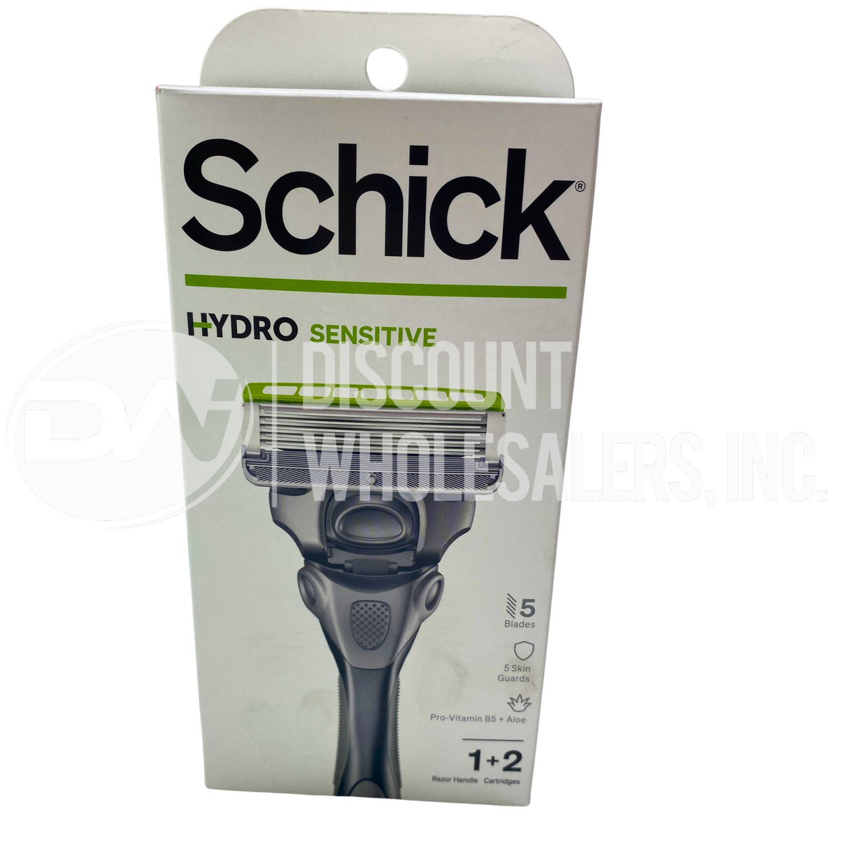 Schick Hydro Sensitive 5 Blades 5 Skin Guards Pro-Vitamin B5 + Aloe 1 Razor + 2 Cartridges (600 Pcs Per Pallet)