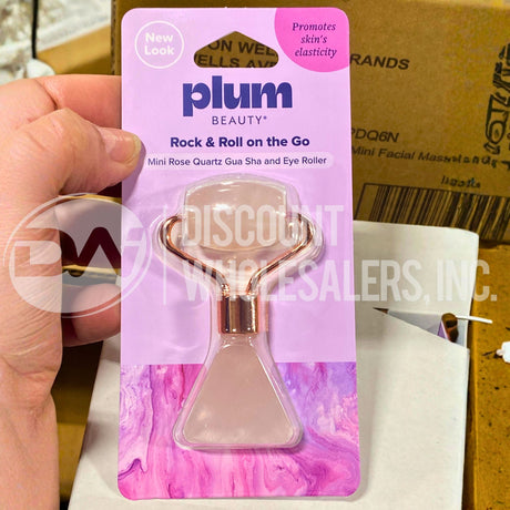 Plum Beauty Rock & Roll on The Go Mini Rose Quartz Gua Sha and Eye Roller (90 Pcs Lot)