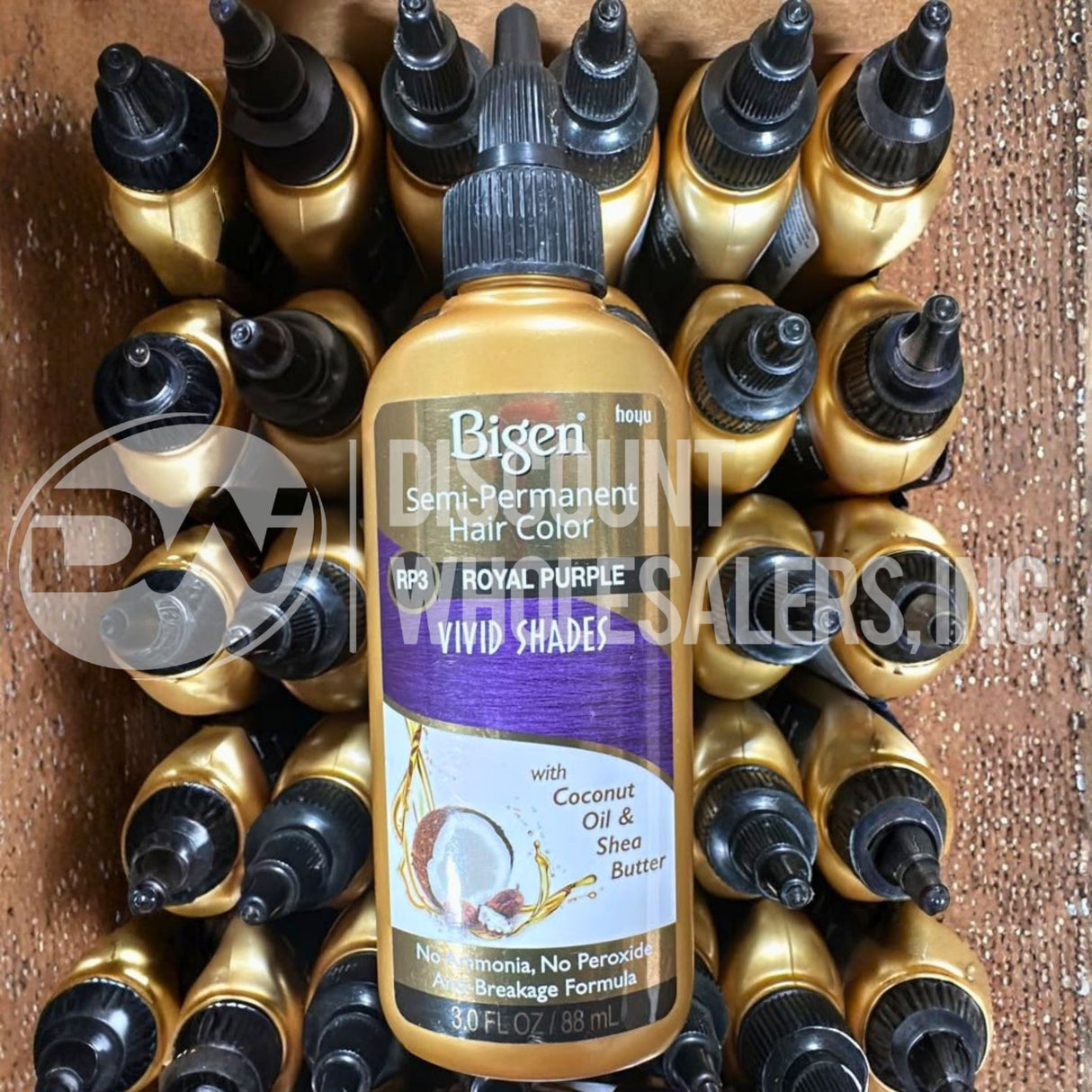 Bigen Semi-Permanent Haircolor RP3 Royal Purple Vivid Shades 3 Oz. No Ammonia (80 Pcs Lot)