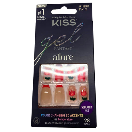 Kiss Gel Fantasy Color-Changing Nails, 3D Accents (45 Pcs Lot)