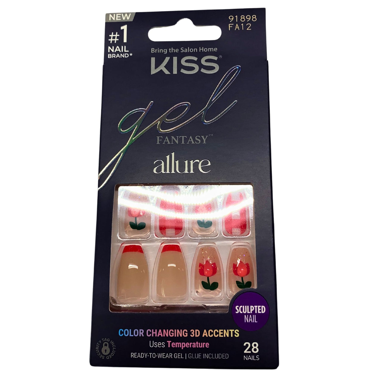 Kiss Gel Fantasy Color-Changing Nails, 3D Accents (45 Pcs Lot)