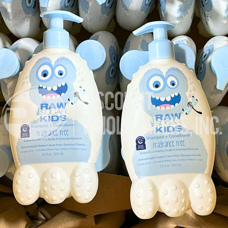 Raw Sugar Kids Shampoo & Conditioner Fragrance Free 12 oz (80 Pcs Lot)