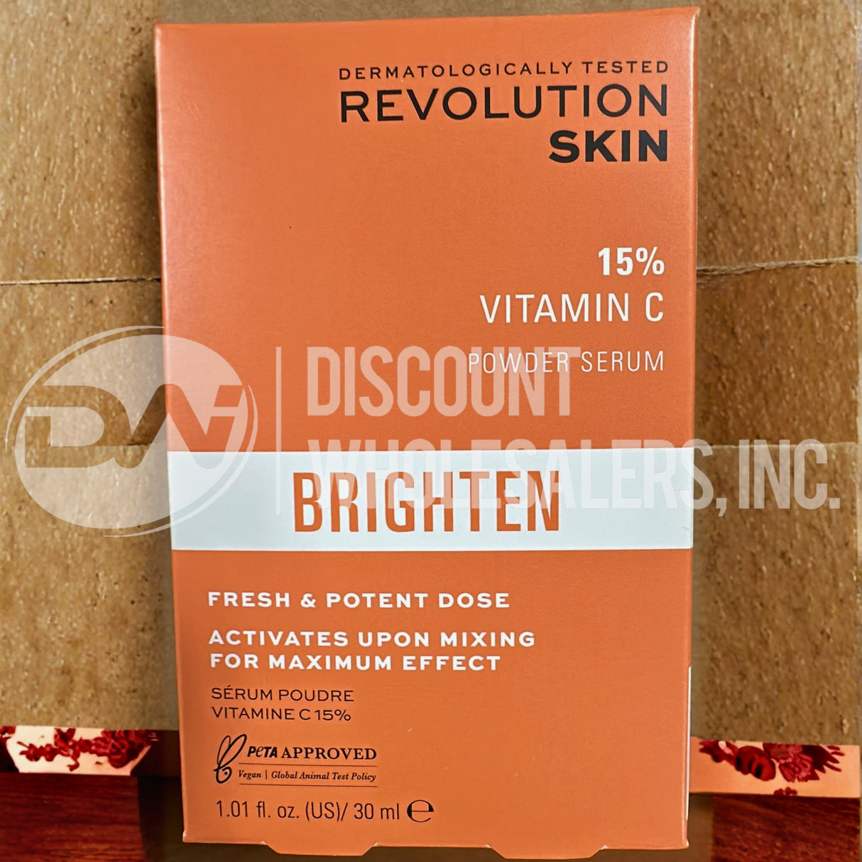 Revolution Skin 15% Vitamin C Powder Serum Brighten Vegan Cruelty Free 1.01 Oz (60 Pcs Lot)