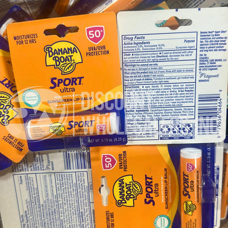 Banana Boat Sport Ultra Sunscreen Lip Balm SPF 50 - 0.15 Oz (175 Pcs Lot)