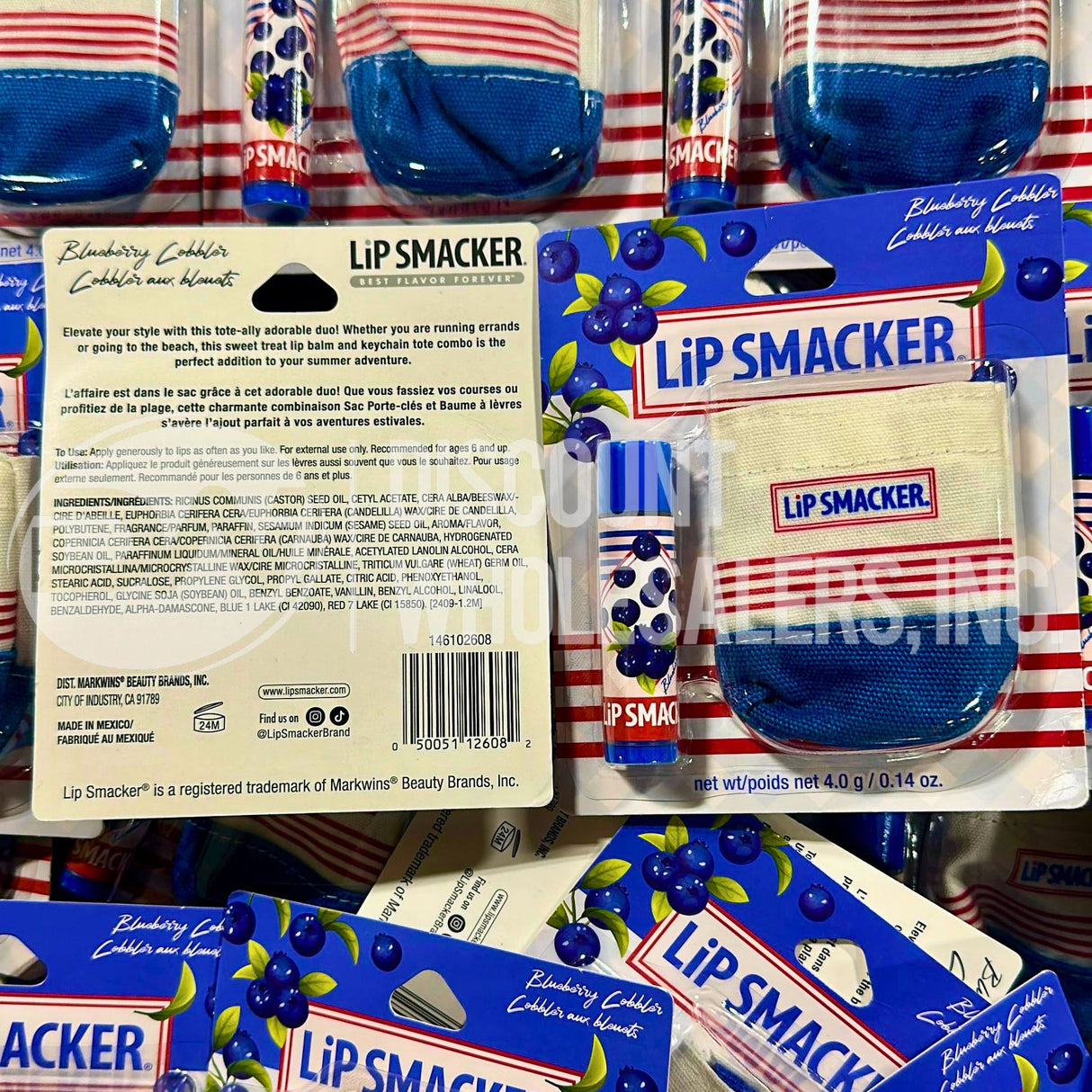 BUT1 GET1 At 20% OFF Lip Smacker Blueberry Cobbler Lip Balm W/Mini Tote Keychain (260 Pcs Lot)