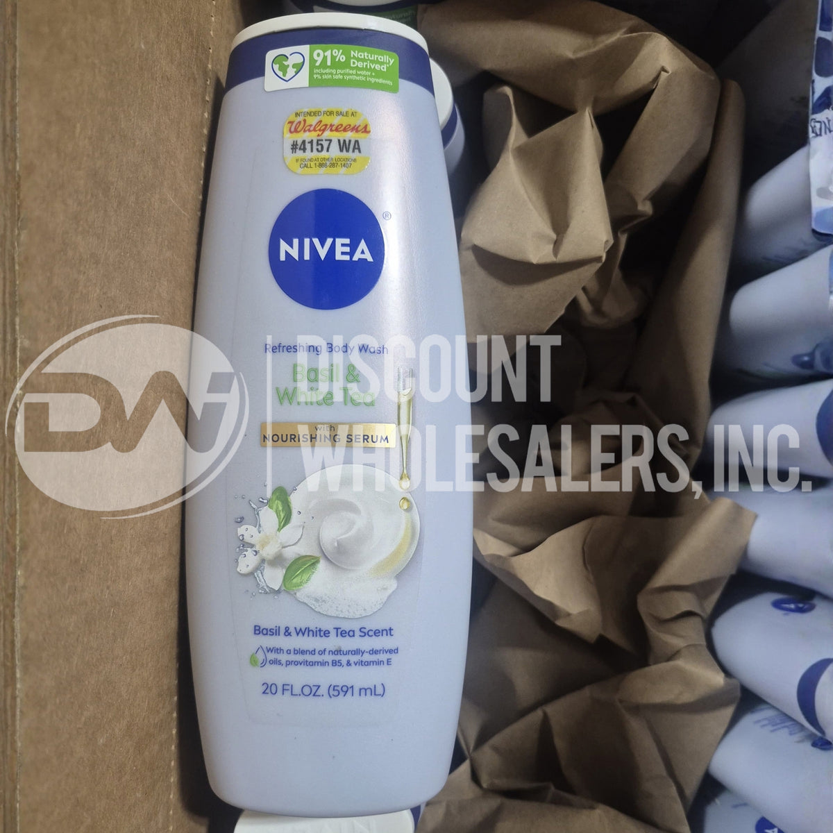 NIVEA Refreshing Basil and White Tea Body Wash, 20 FL OZ (70 Pcs Lot)