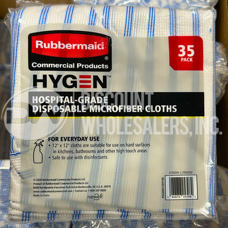 Rubbermaid Hygen Hospital-Grade Disposable Microfiber Cloths 35 Pack (72 Pcs Lot)