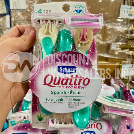 Schick Quattro for Women Sparkle 3 Razors (50 Pcs Lot)