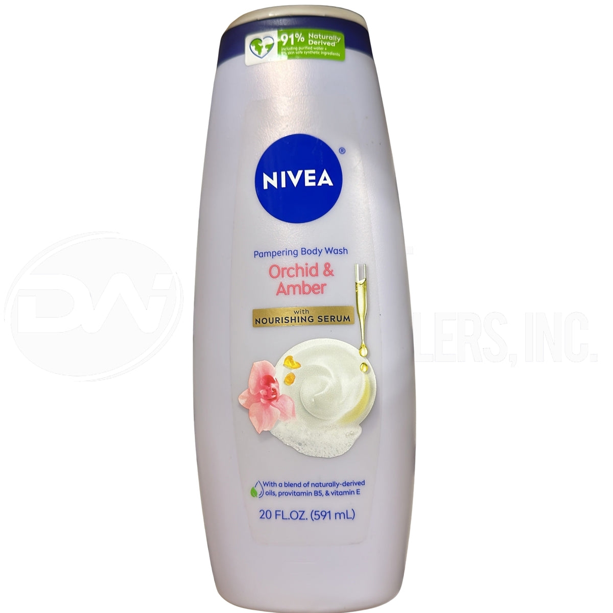 NIVEA Delicate Orchid and Amber Body Wash with Nourishing Serum, 20 Fl Oz (130 Pcs Lot)