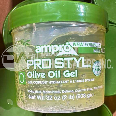 Ampro Pro Styl Olive Oil Hair Gel with Aloe 32 Oz (48 Pcs Lot)