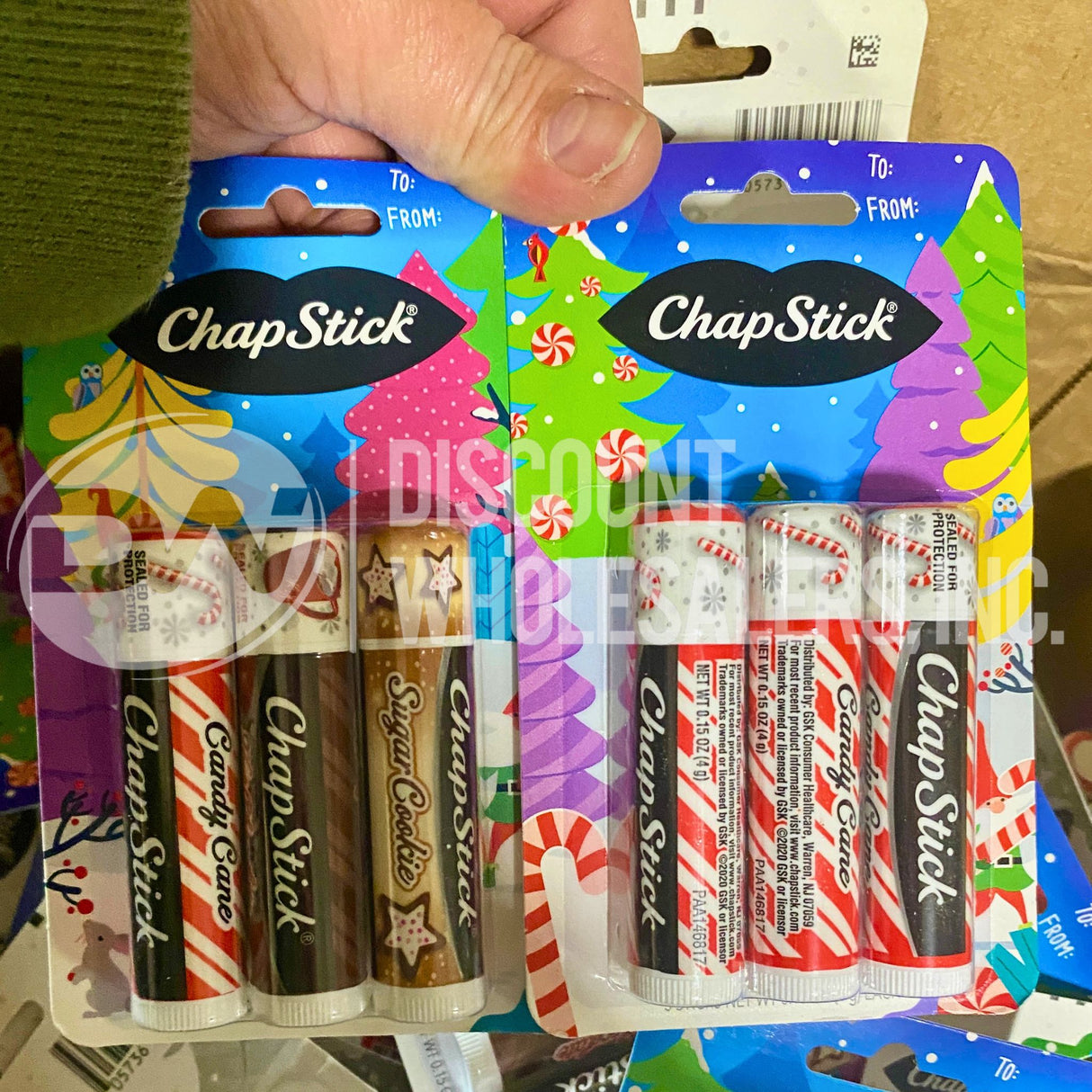 Chapstick Holiday Sugar Cookie and Candy Cane Assorted (600 Pcs Lot)