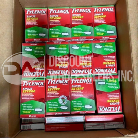 Tylenol Sinus Severe Acetaminophen Day 24 Cablets (92 Pcs Lot)