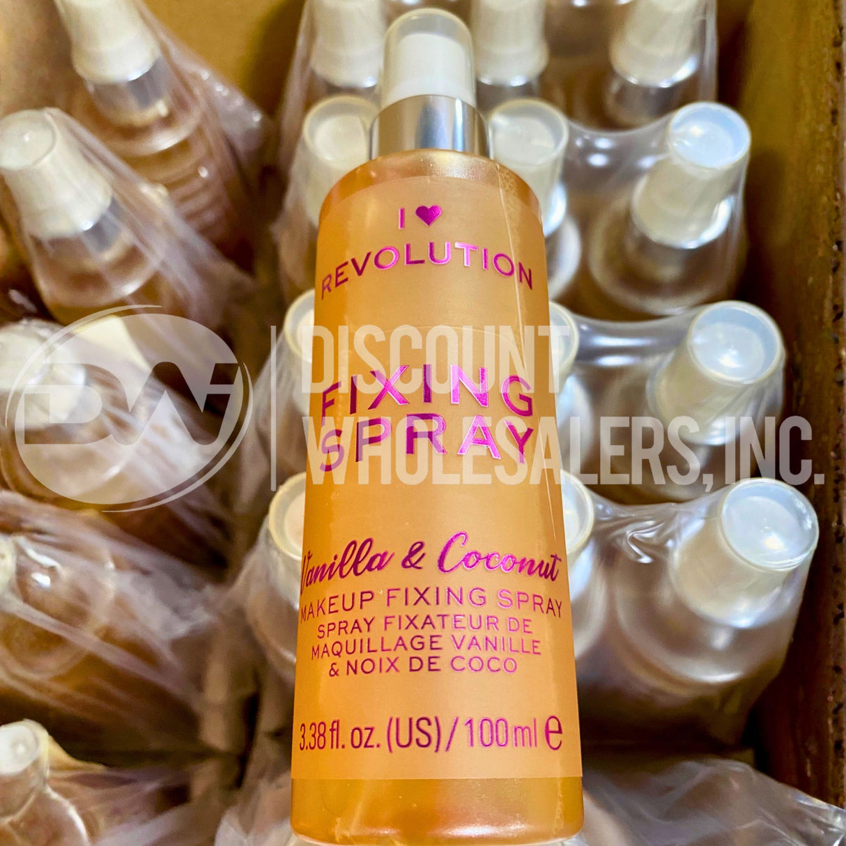 Revolution Fixing Spray Vanilla & Coconut 3.38 Fl. Oz. (72 Pcs Lot)