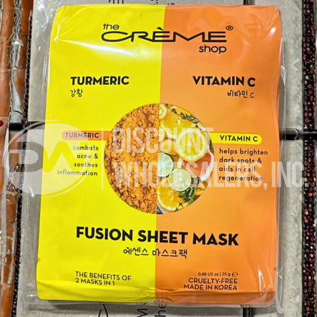 The Creme Shop Fusion Sheet Mask with Turmeric + Vitamin C 2 Masks in 1 (288 Pcs Lot)