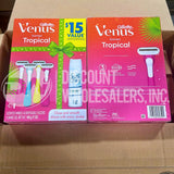 Gillette Venus Tropical Value Pack 4 Scented Handle Razors + Shave Gel (72 Pcs Lot)