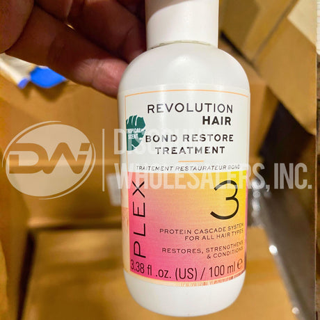 Revolution Hair Bond Restore Treatment Tropical Scent Plex 3 Protein Cascade System For All Hair Types 3.38 FL. (36 Pcs Lot)