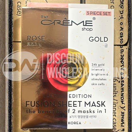 The Creme Shop Rose Gold Fusion Sheet Mask Rose Oil w/24K Gold Special Edition (72 Pcs Lot)