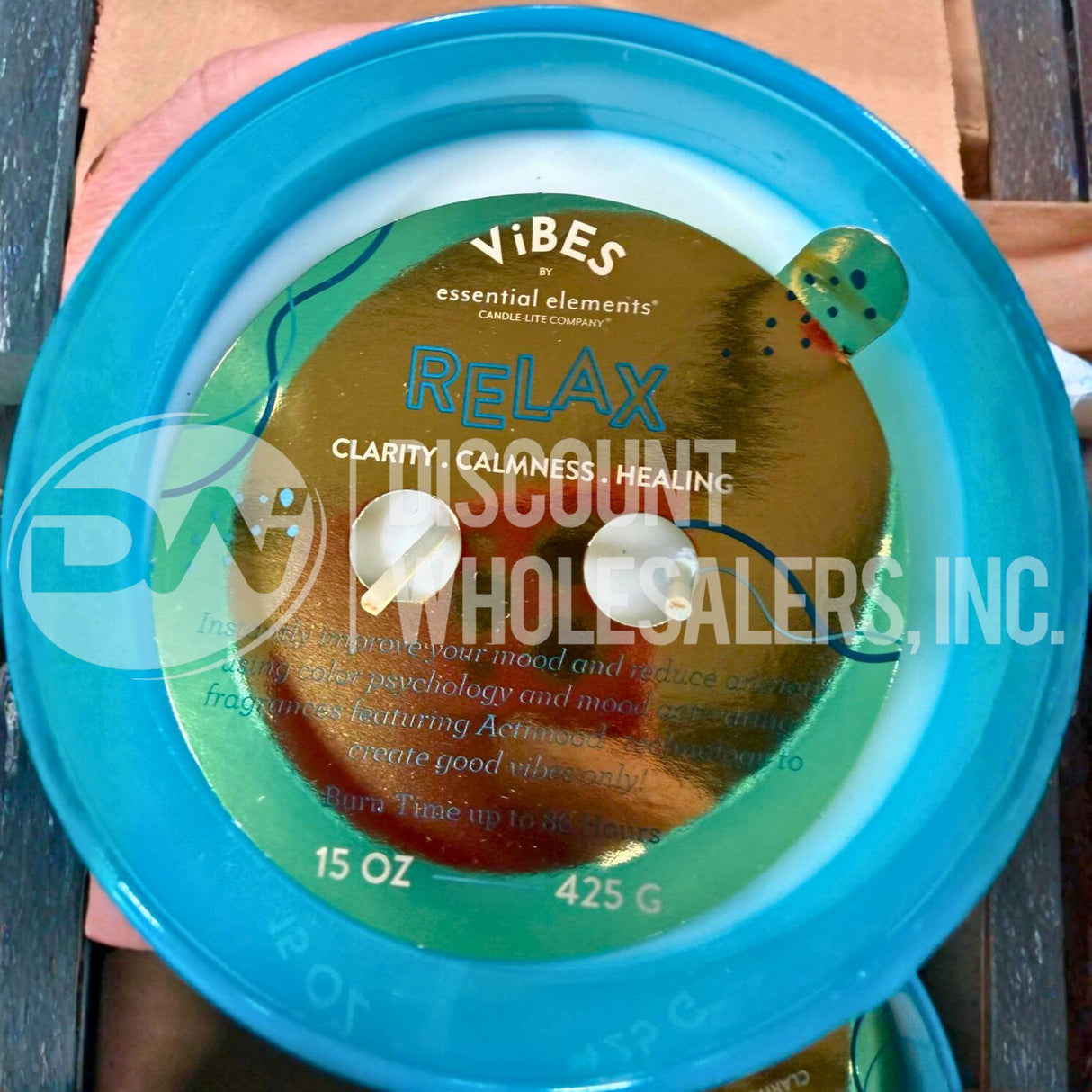 Vibes Essential Elements Candle Relax Fougere Amber 15 Oz (60 Pcs Lot)