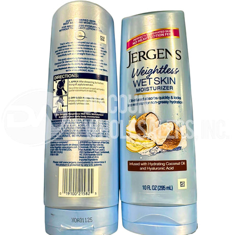 Jergens Weightless Wet Skin Moisturizer with Hydrating Coconut Oil 10 Oz (55 Pcs Lot)