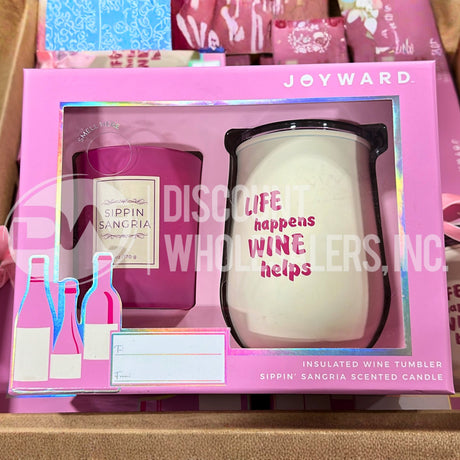 Joyward Sippin Sangria Scented Candle & Insulated Wine Tumbler Gift Set (80 Pcs Lot)
