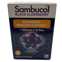 Thumbnail for Sambucol Elderberry Immune Support Lozenges with Vitamin C & Zinc (50 Pcs Lot)