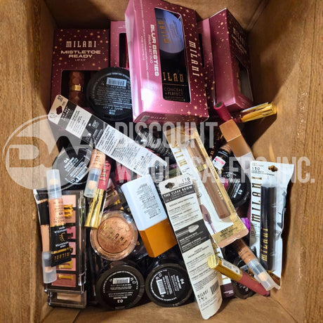 Milani Assorted Makeup Eyeshadows, Mascaras, Blush, Concealer, Foundation, Lipgloss And More Different Shades (110 Pcs Lot)