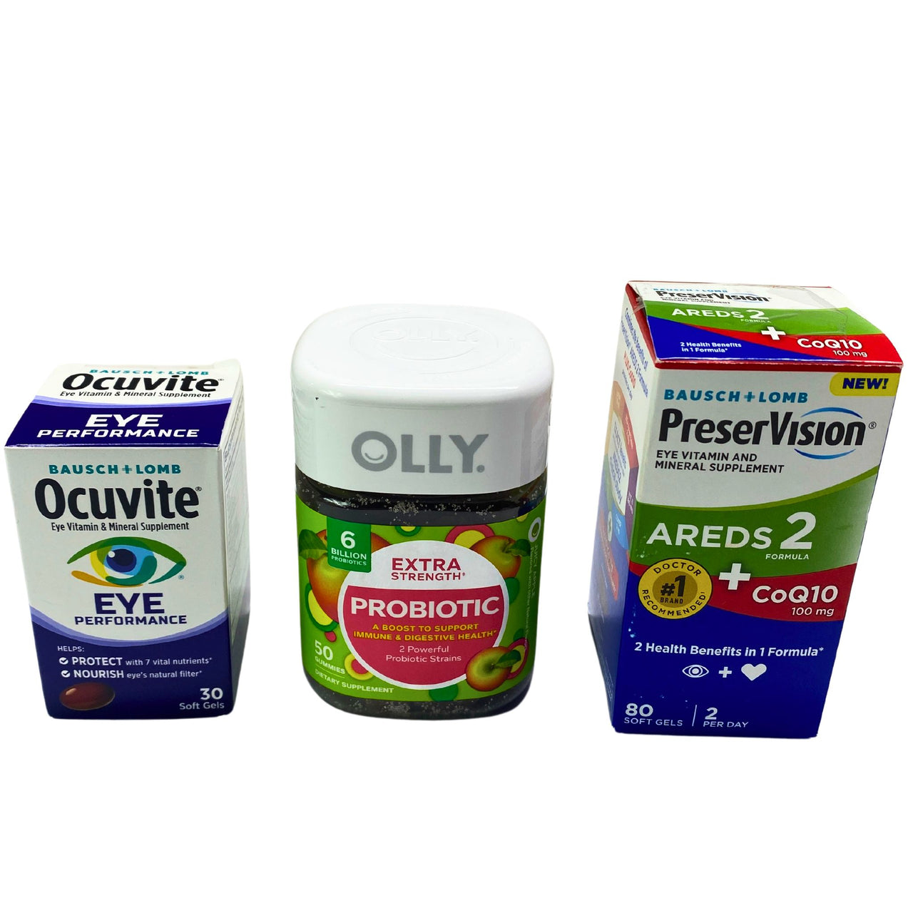 Olly Extra Strenght + Lomb Preservision Eye Vitamin and Mineral Supplement & Mineral Supplement Eye Performance