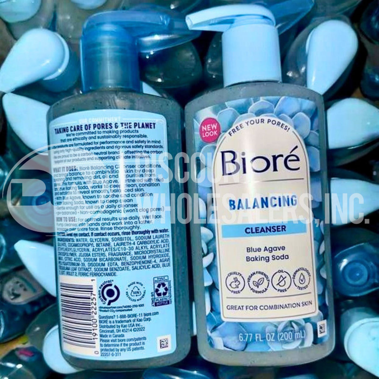 Biore Blue Agave Baking Soda Balancing Pore Cleanser, 6.77 Oz (55 Pcs lot)
