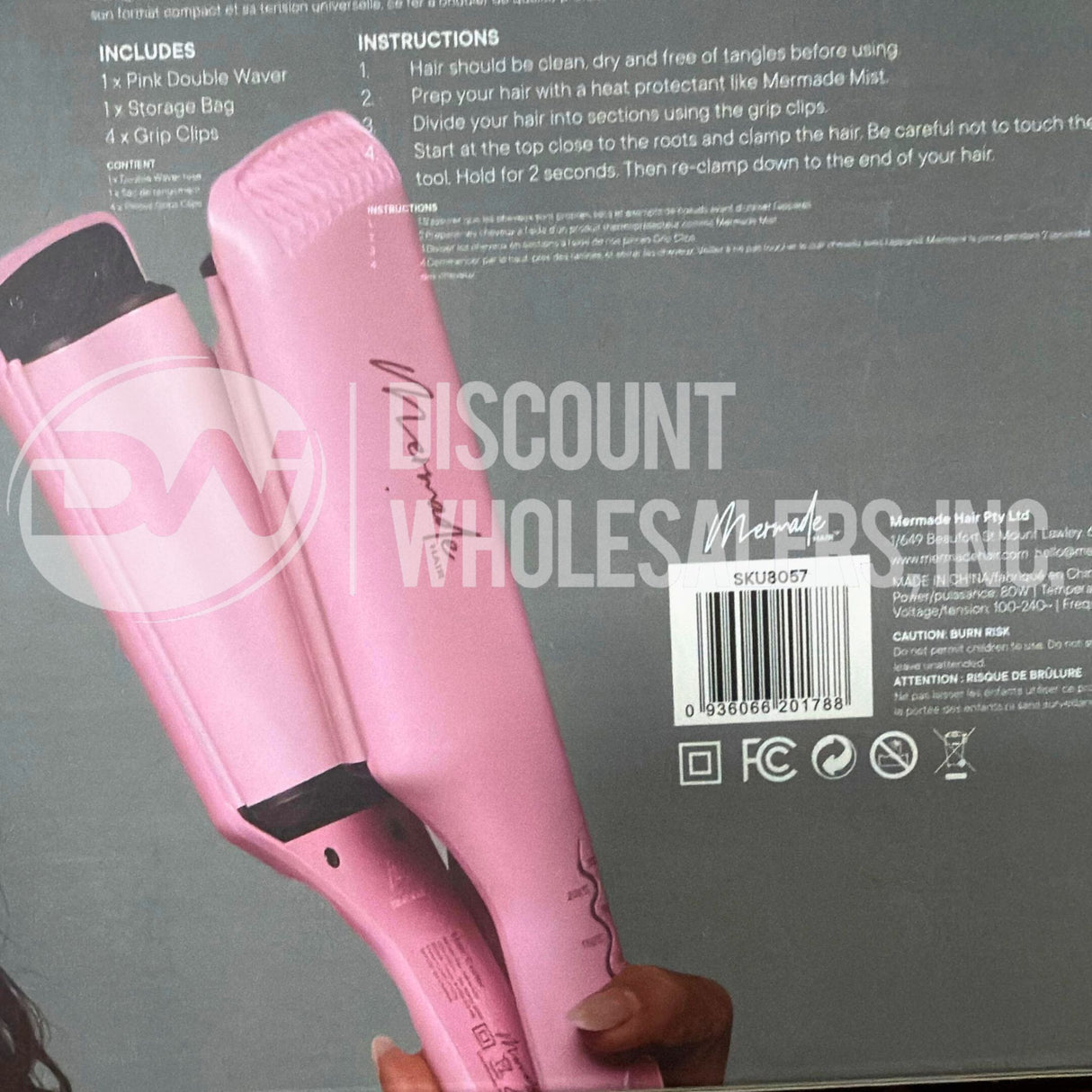 Mermade Hair That's Mint Blowout Kit and My Wave Kit Oink Double Waver 4 Grip Clips Pink Bag Mix (27 Pcs Lot)