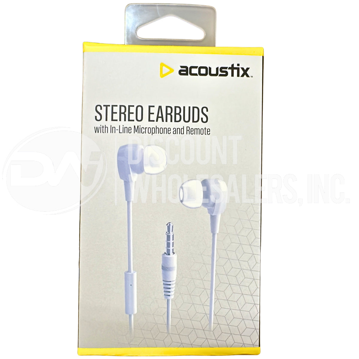 Acoustix - Stereo Earbuds w/In-Line Microphone & Remote- White On White (72 Pcs Lot)
