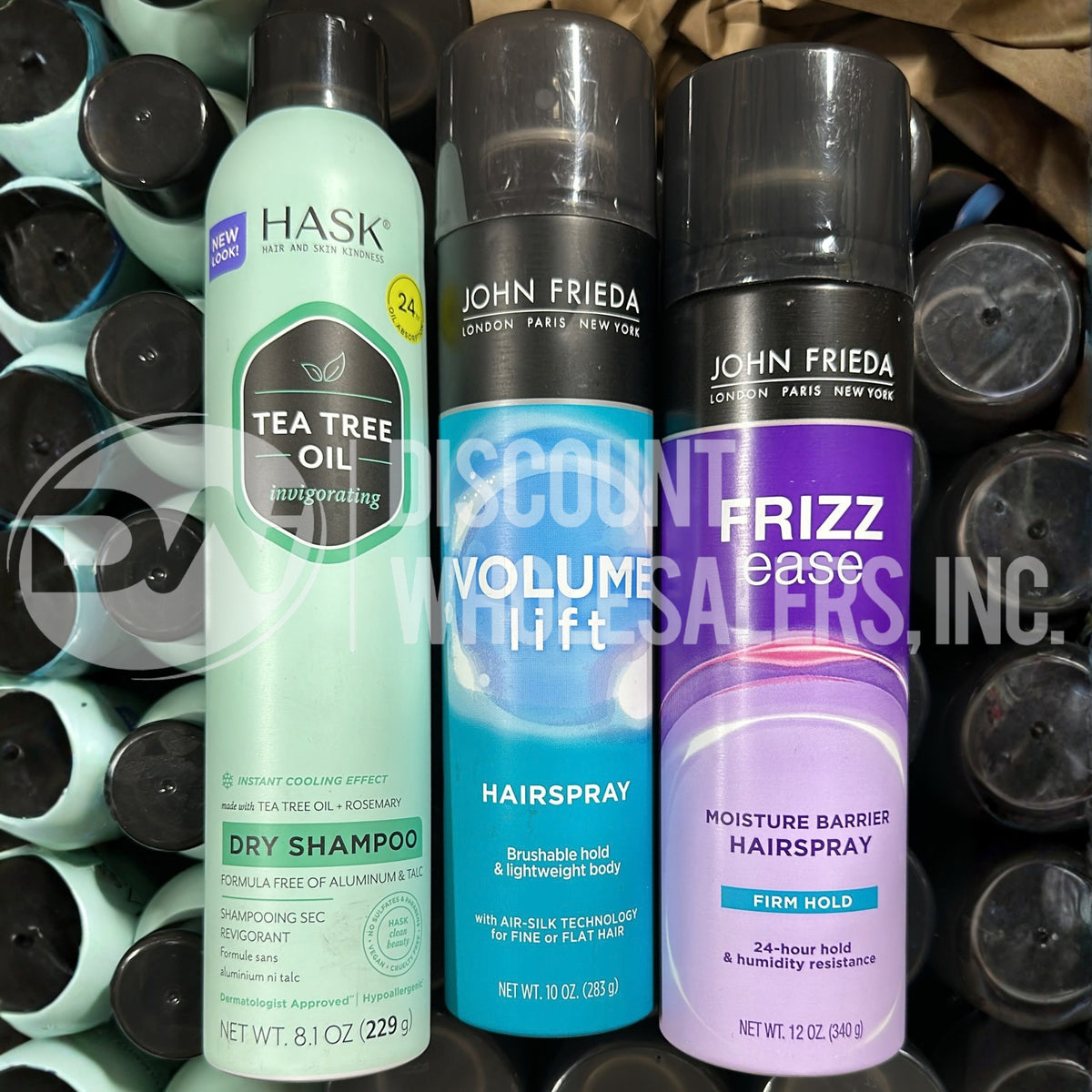 John Frieda Hair Spray And Hask Dry Shampoo Mix Different Sizes (55 Pcs Lot)